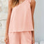 Single Shoulder Top and Pocketed Shorts Set