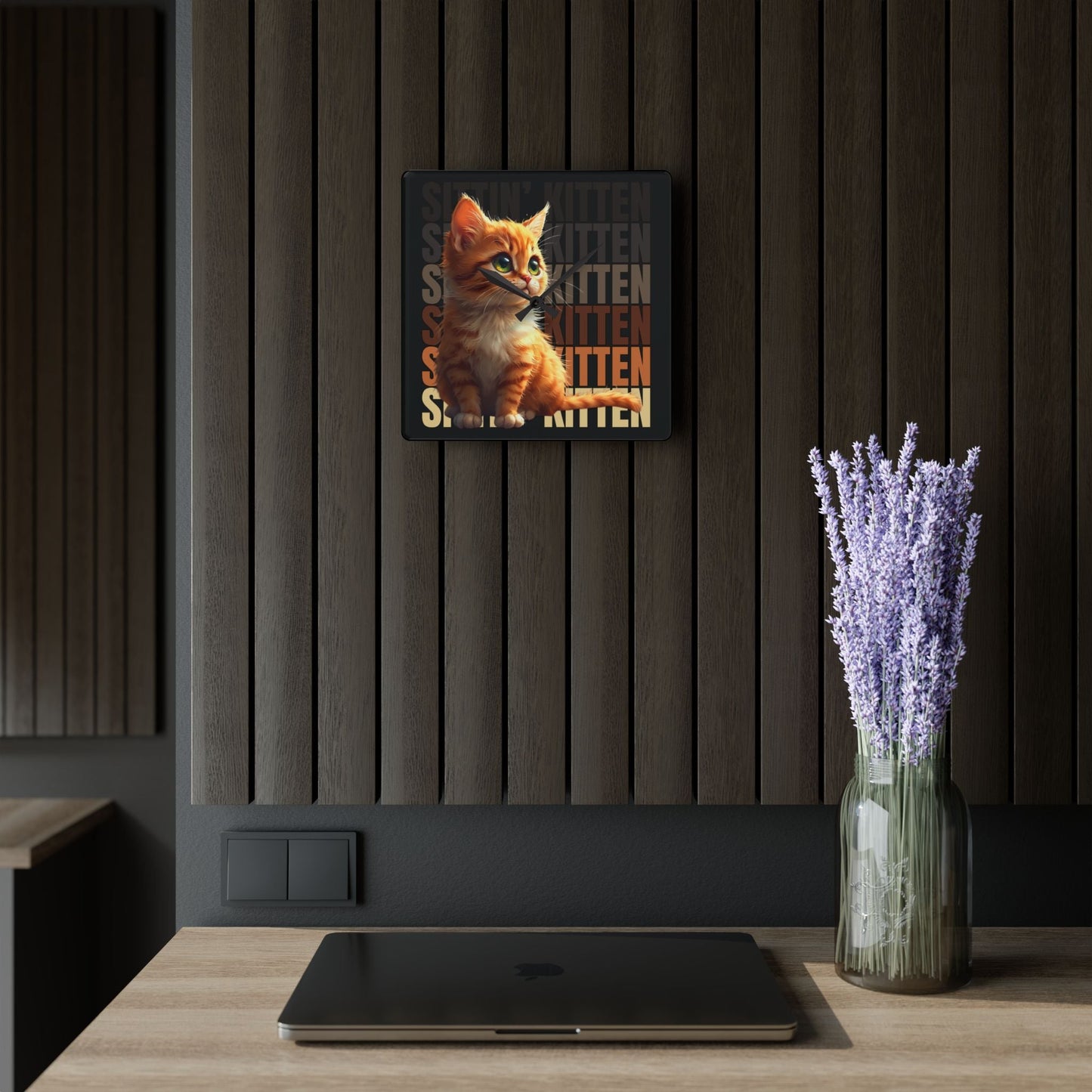 Horloge Murale en Acrylique Sittin' Kitten