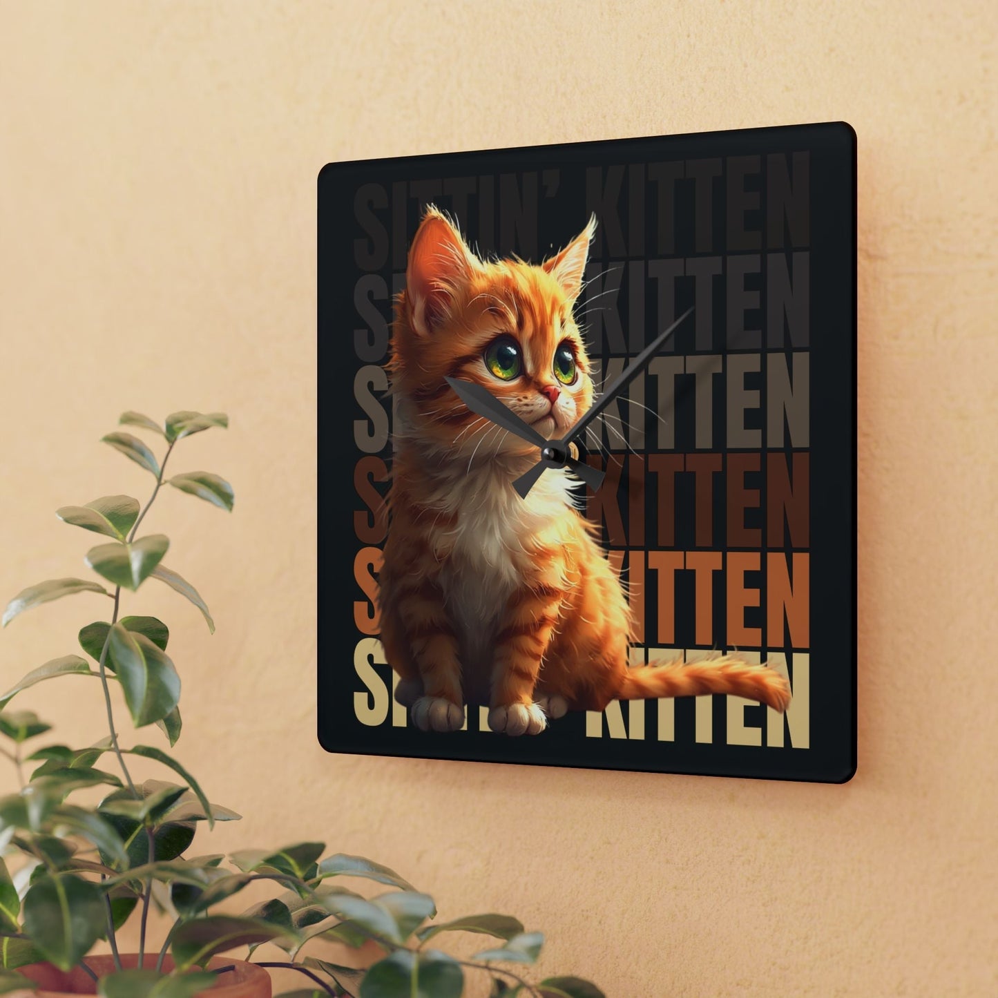 Horloge Murale en Acrylique Sittin' Kitten