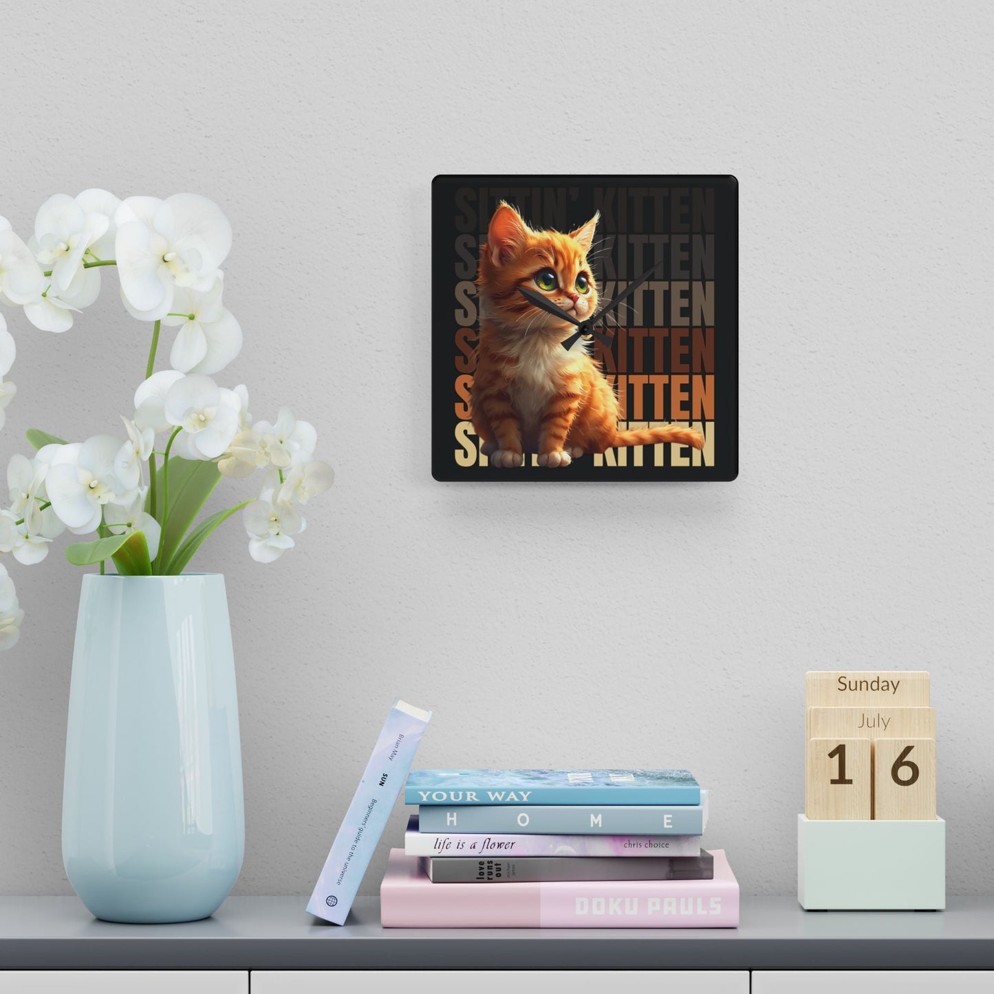 Horloge Murale en Acrylique Sittin' Kitten