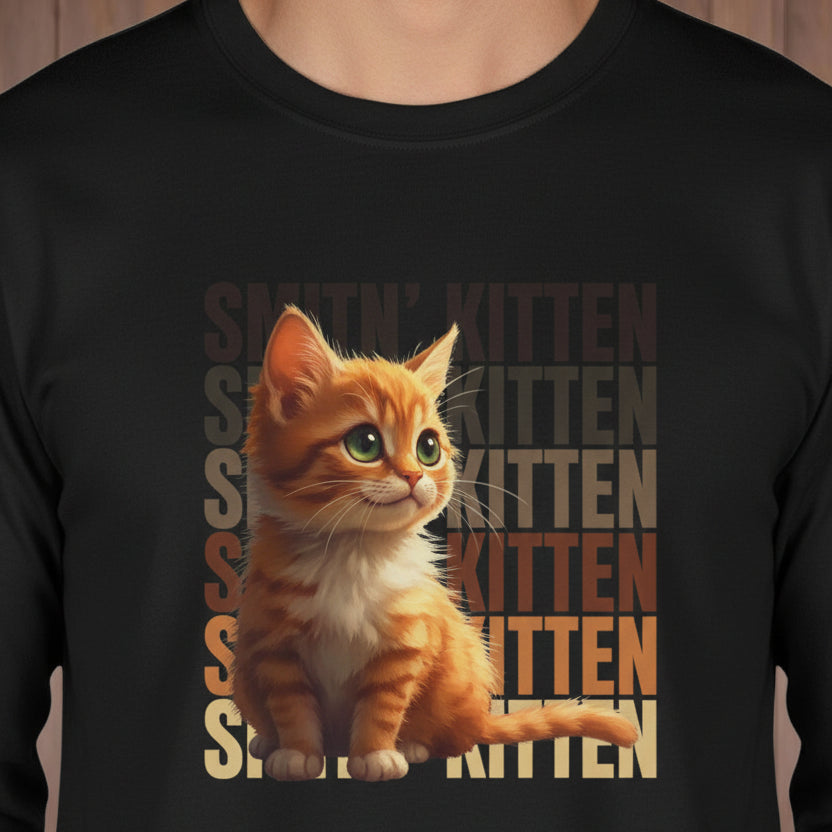 Camiseta de manga larga Sittin' Kitten para amantes de los gatos