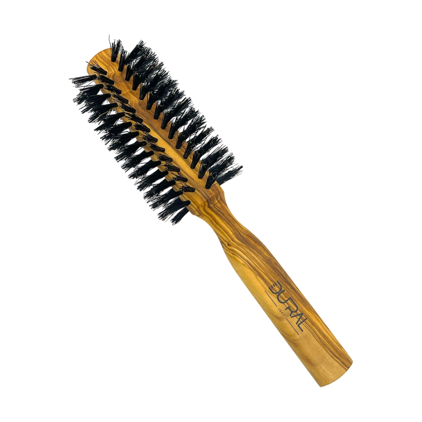 Brosse à cheveux ronde en bois d'olivier Dural avec poils de sanglier - 10 rangées