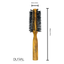 Brosse à cheveux ronde en bois d'olivier Dural avec poils de sanglier - 10 rangées