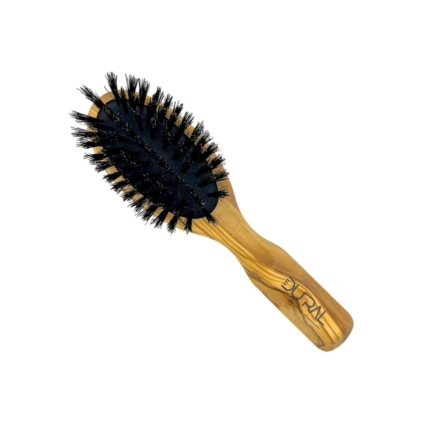 Dural Olive Wood Rubber Cushion Hair Brush with Boar Bristles