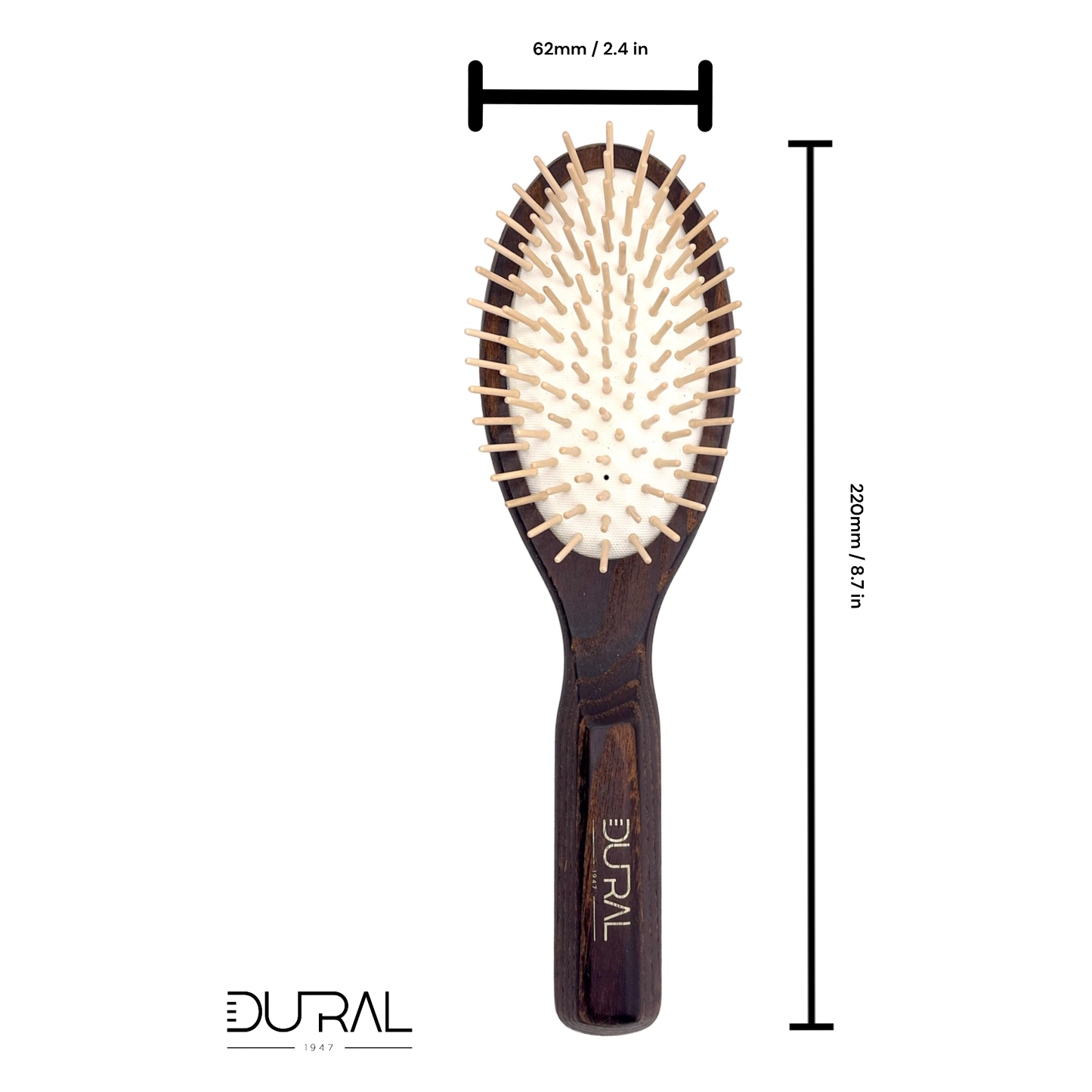 Cepillo de Pelo Paddle Dural de Madera Térmica con Pines de Madera