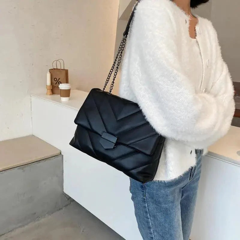 Sac à bandoulière élégant en PU cuir pour femmes