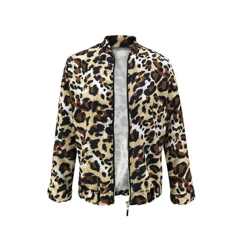 Veste à manches longues en imprimé léopard pour femmes élégante