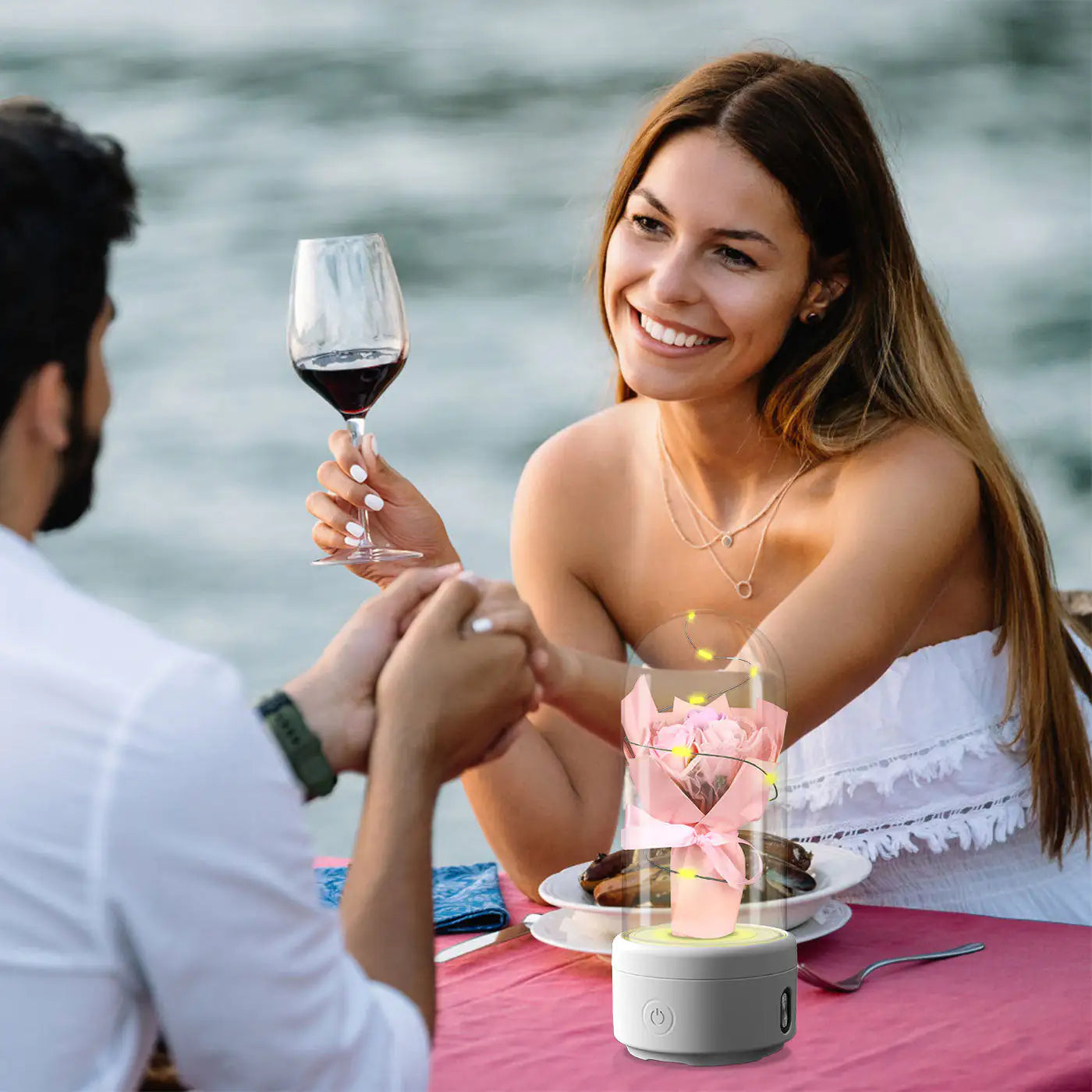 Lumière LED Bouquet 2-en-1 Créative et Haut-Parleur Bluetooth