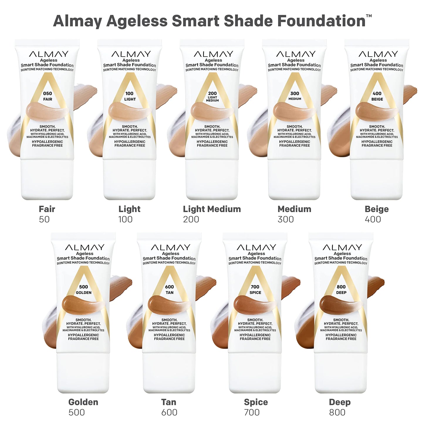 Fond de teint Almay Smart Shade avec acide hyaluronique et niacinamide, 30 ml