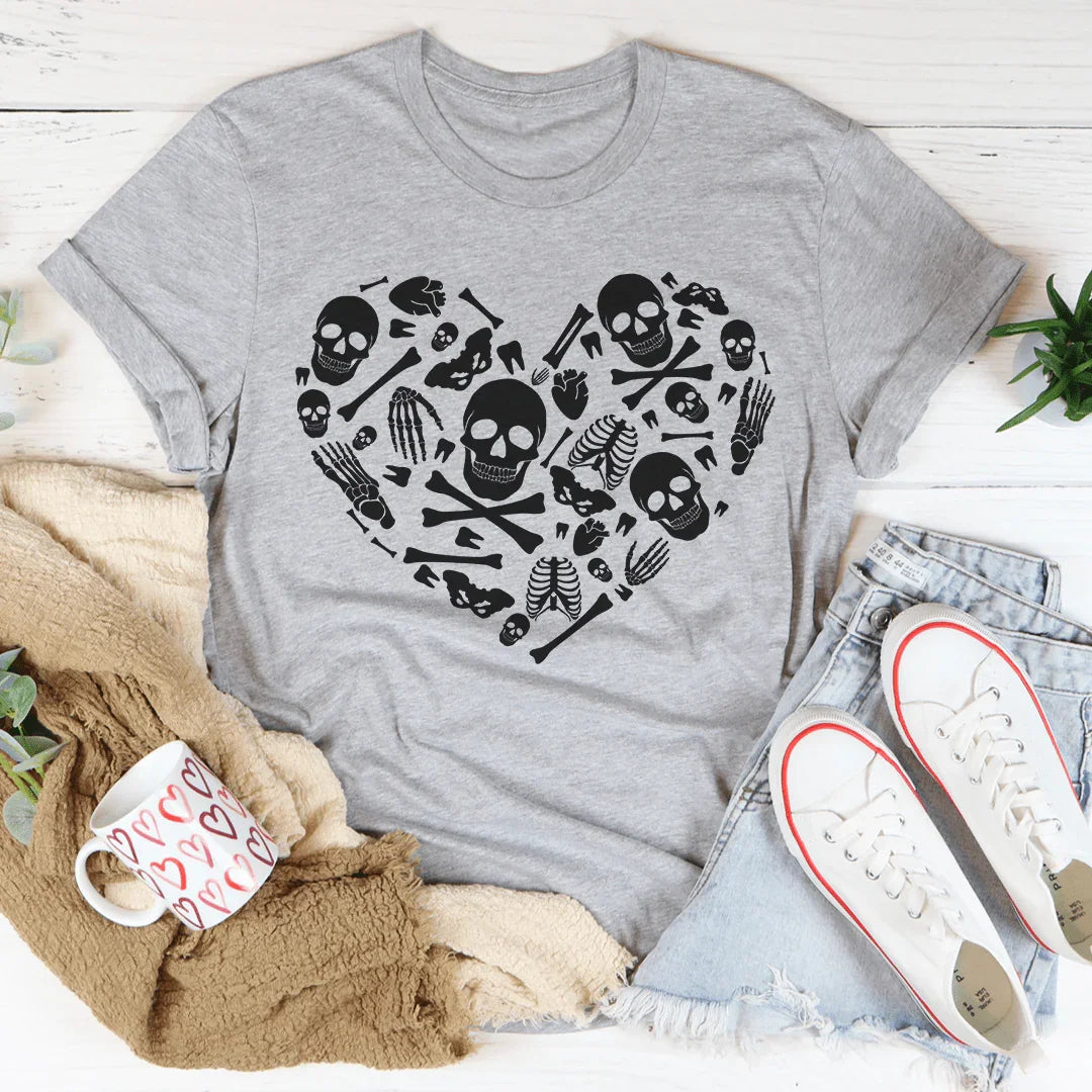 Skeleton Bones Heart Tee - Korvel
