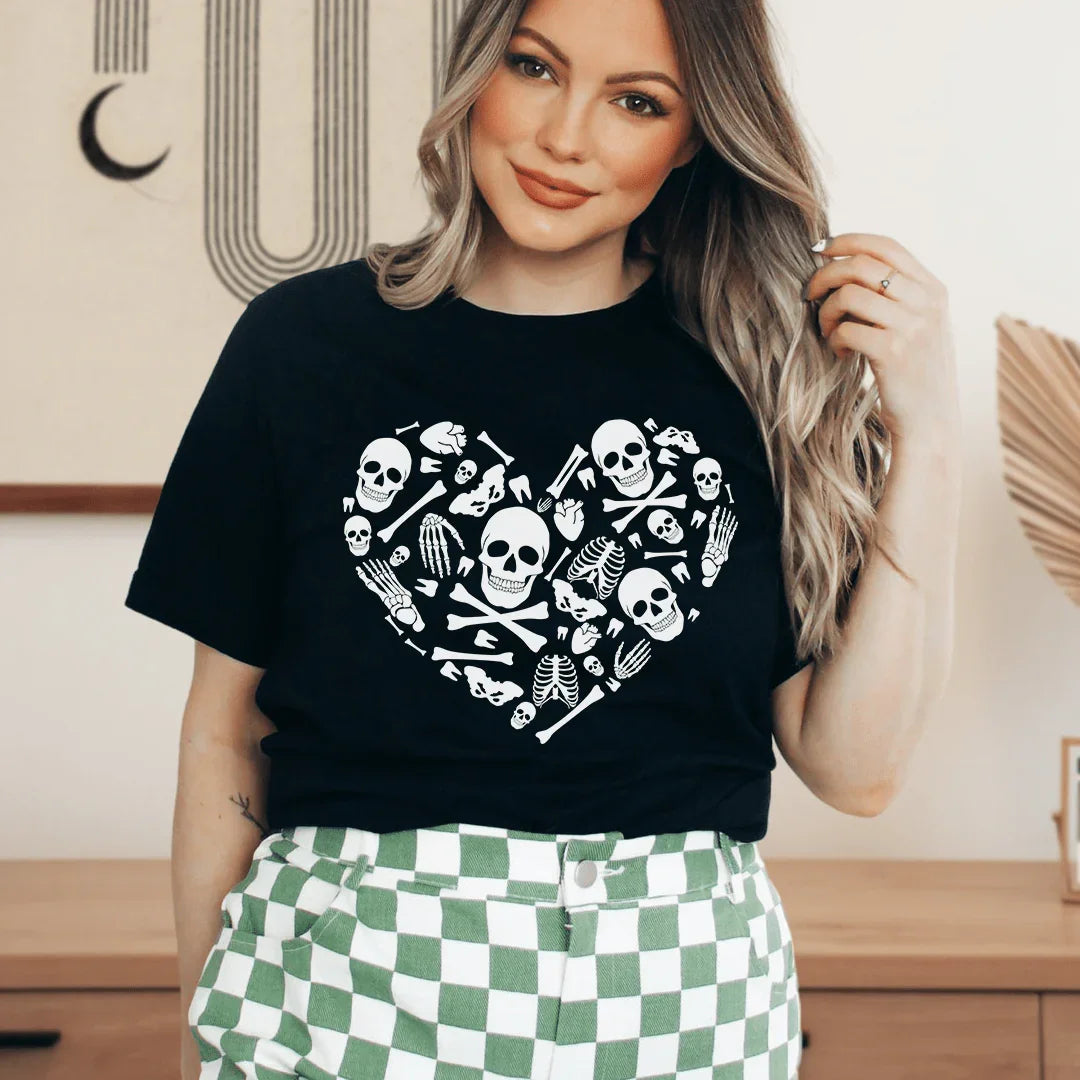 Skeleton Bones Heart Tee - Korvel