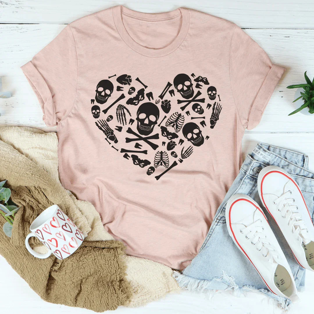 Skeleton Bones Heart Tee - Korvel