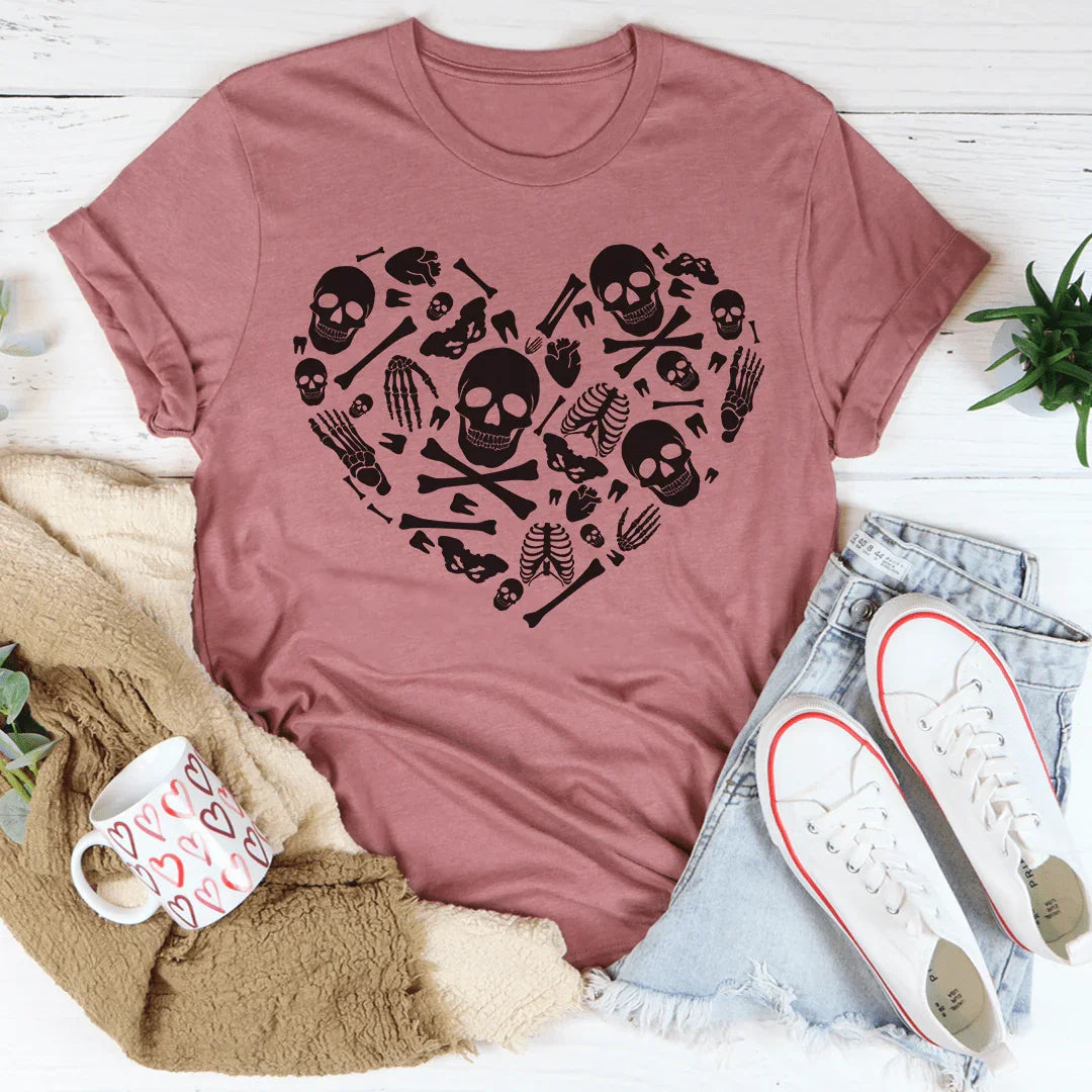 Skeleton Bones Heart Tee - Korvel