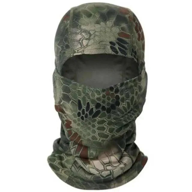 Cubierta de cara completa y calentador de cuello de camuflaje premium para esquí