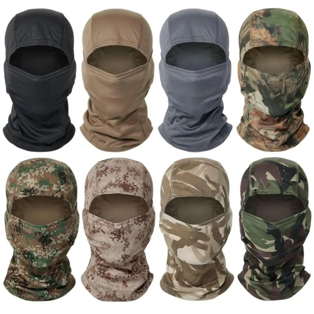 Cubierta de cara completa y calentador de cuello de camuflaje premium para esquí