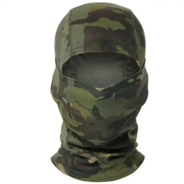 Cubierta de cara completa y calentador de cuello de camuflaje premium para esquí