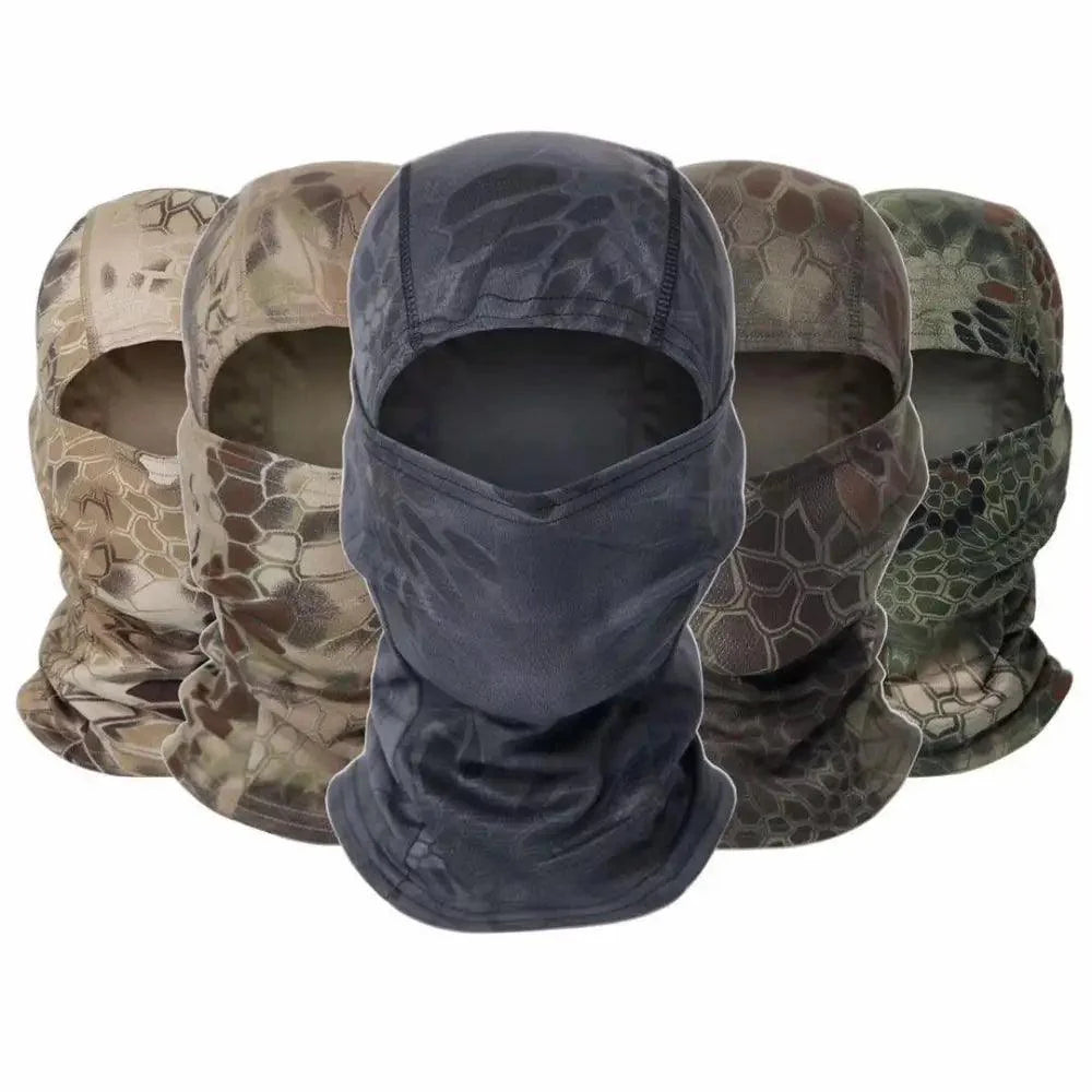 Cubierta de cara completa y calentador de cuello de camuflaje premium para esquí