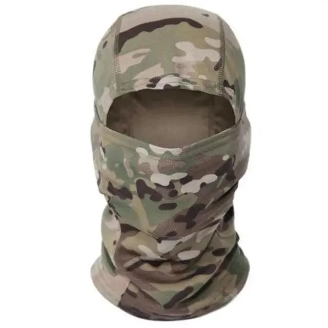 Cubierta de cara completa y calentador de cuello de camuflaje premium para esquí