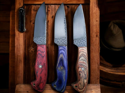 Premium Field Dressing Knife – 8.5" Full Tang 1095 Steel with Unique Wood Handle & Leather Sheath - Korvel