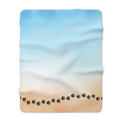 Cozy Sherpa Fleece Blanket with Paw Print Design - Perfect Gift for Pet Lovers - Korvel