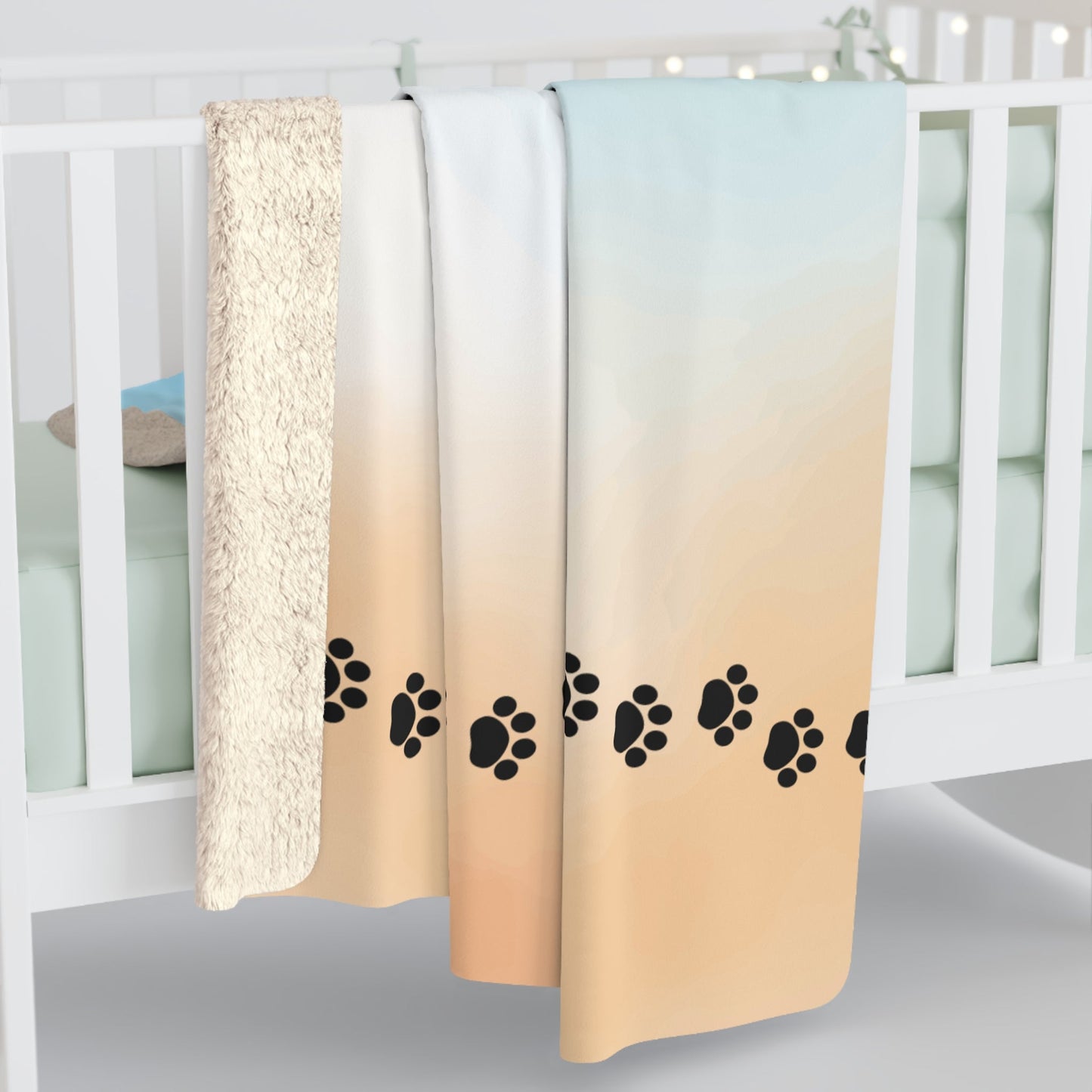 Cozy Sherpa Fleece Blanket with Paw Print Design - Perfect Gift for Pet Lovers - Korvel