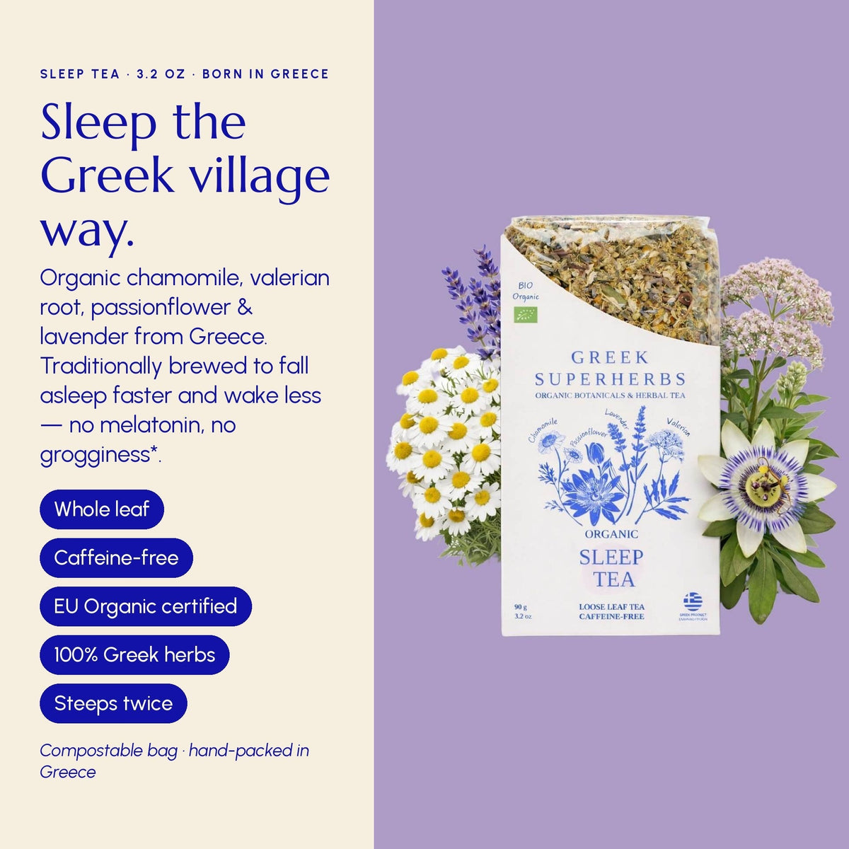 Calming Sleep Tea Blend with Lavender & Chamomile