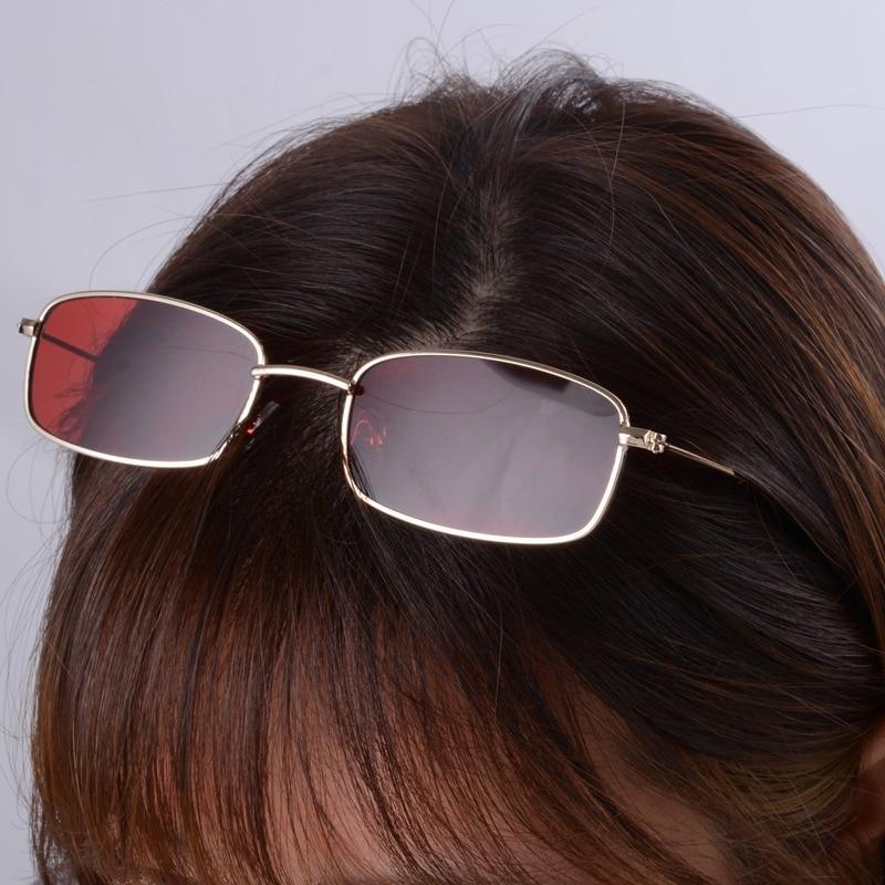 Slender Square Retro Metal Frame Sunglasses