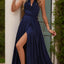 Elegant Slit Halter Neck Dress