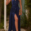 Elegant Slit Halter Neck Dress