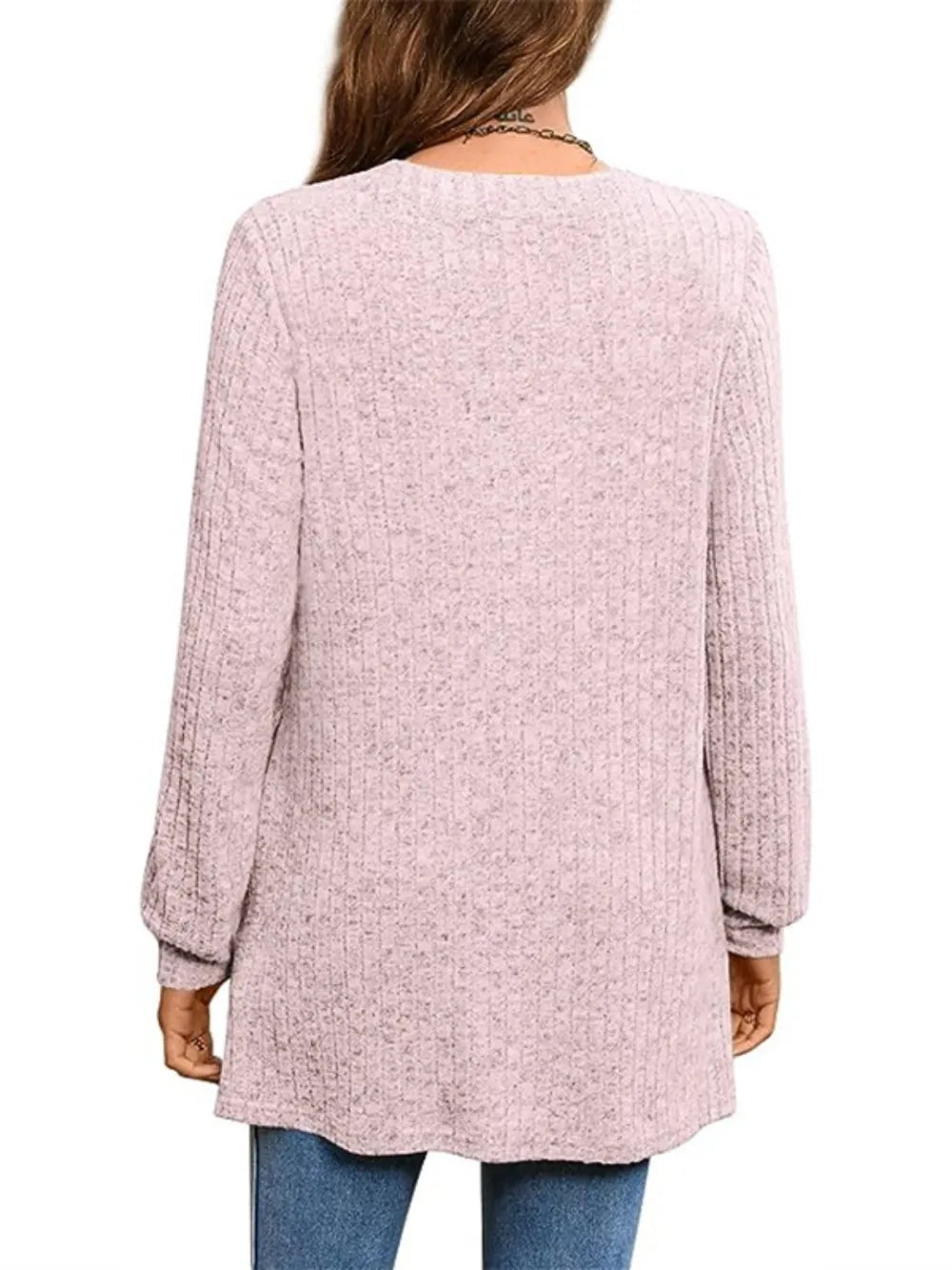 Slit Notched Pocketed Long Sleeve T-Shirt - Korvel