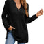 Slit Notched Pocketed Long Sleeve T-Shirt - Korvel