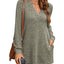 Slit Notched Pocketed Long Sleeve T-Shirt - Korvel