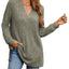 Slit Notched Pocketed Long Sleeve T-Shirt - Korvel