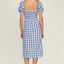 Slit Plaid Short Sleeve Midi Dress