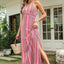 Vestido Halter Impreso con Abertura Elegante