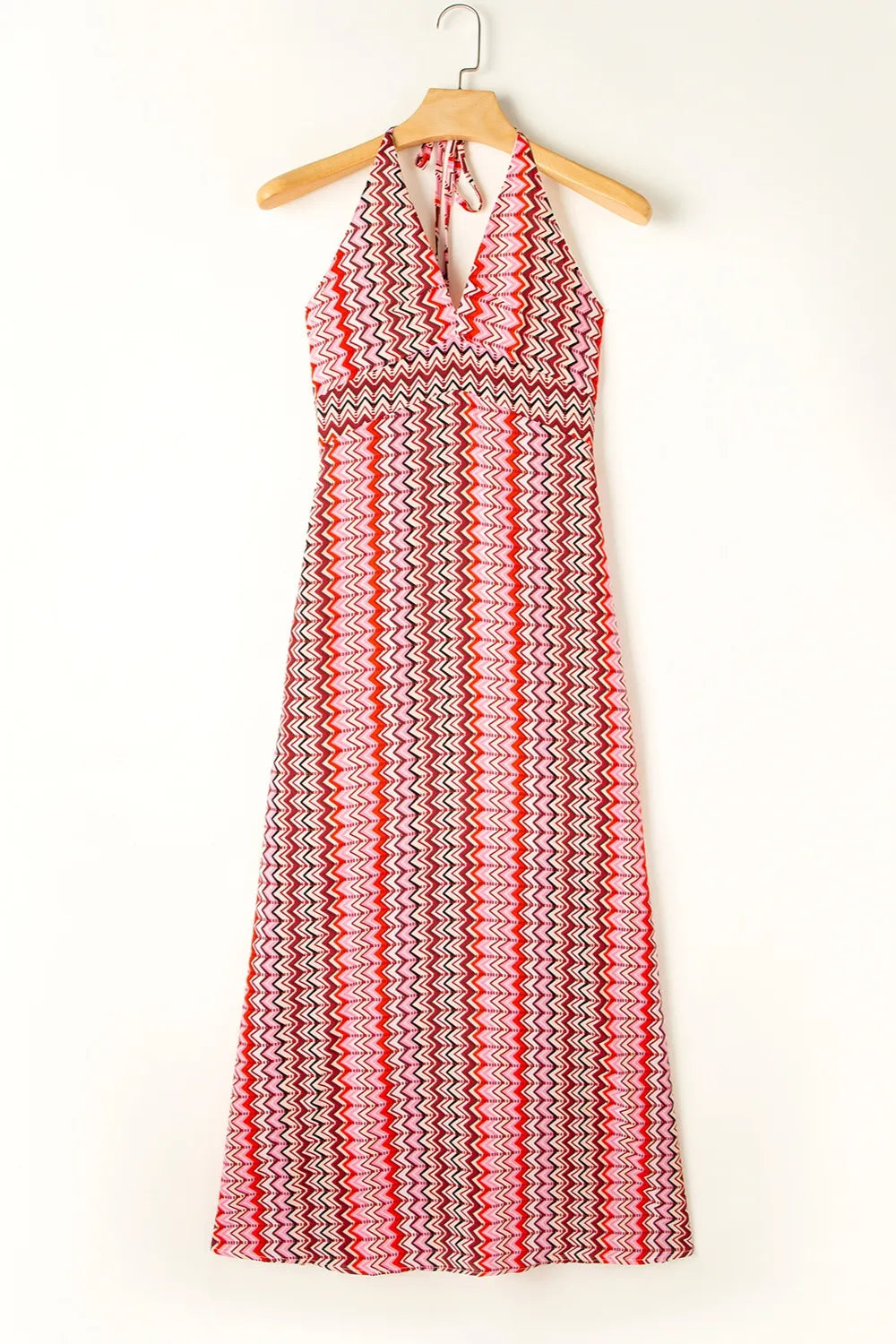 Vestido Halter Impreso con Abertura Elegante