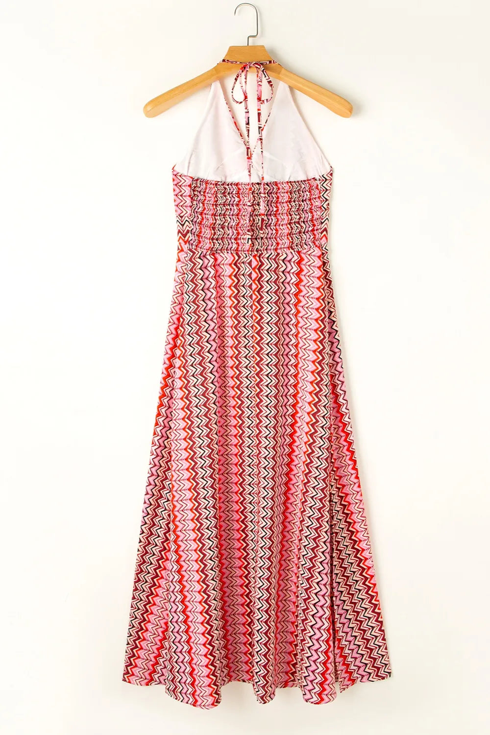 Vestido Halter Impreso con Abertura Elegante