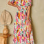 Elegant Slit Printed Surplice Maxi Dress