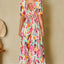 Elegant Slit Printed Surplice Maxi Dress