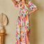 Elegant Slit Printed Surplice Maxi Dress