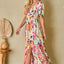 Elegant Slit Printed Surplice Maxi Dress
