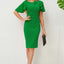 Slit Round Neck Flutter Sleeve Dress - Korvel