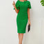 Slit Round Neck Flutter Sleeve Dress - Korvel