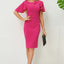 Slit Round Neck Flutter Sleeve Dress - Korvel