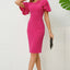 Slit Round Neck Flutter Sleeve Dress - Korvel