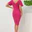 Slit Round Neck Flutter Sleeve Dress - Korvel
