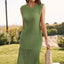 Slit Round Neck Sleeveless Sweater Dress - Korvel