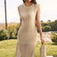 Slit Round Neck Sleeveless Sweater Dress - Korvel