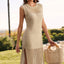 Slit Round Neck Sleeveless Sweater Dress - Korvel