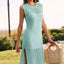 Slit Round Neck Sleeveless Sweater Dress - Korvel